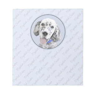 Bloco De Notas Inglês Setter Blue Belton pintando arte canina