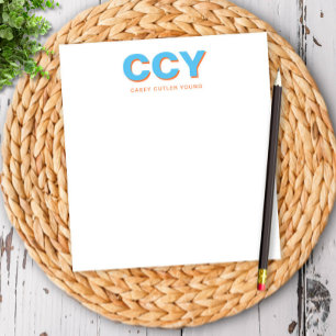 Bloco De Notas Iniciais Chunky Personalizadas a Azul e Laranja