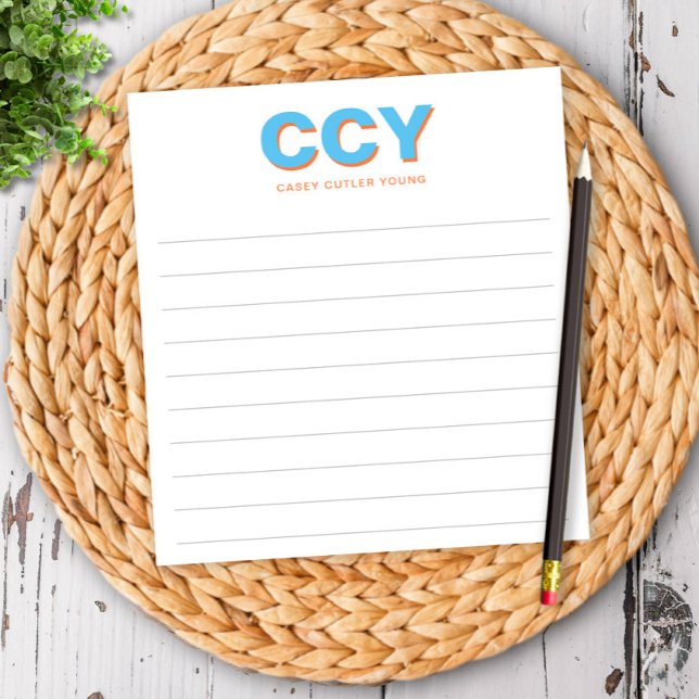 Bloco De Notas Iniciais Chunky Vinculadas Personalizadas Azul e L (Criador carregado)