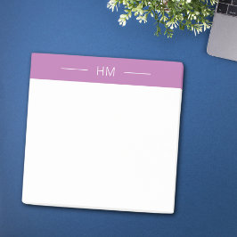 Bloco De Notas Iniciais de Monograma Rosa Menino Moderno