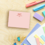 Bloco De Notas Iniciais Mínimos de Limpeza de Pêssego Laranja<br><div class="desc">Design limpa. Poste o bloco de anotações. Suas iniciais em laranja profundo contra uma matiz mais leve.</div>