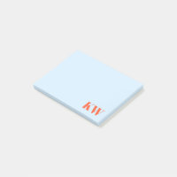 Iniciais Monograma Personalizadas Azul Laranja Mod