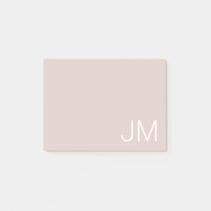 Bloco De Notas Iniciais Monogramas Tendy Blush Pink com Tamanho S