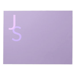 Bloco De Notas Iniciais Sobrepostas Modernas Monogramadas | Roxo