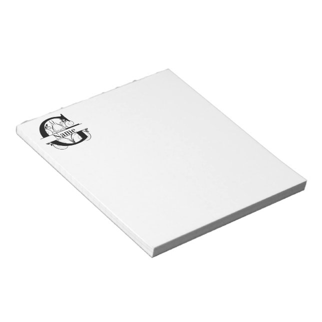 Bloco de notas inicial do Papel de carta monograma (Inclinado)