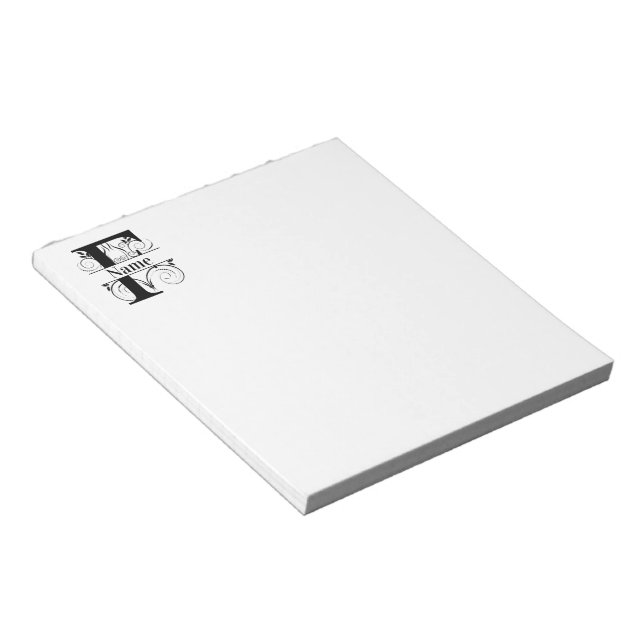 Bloco de notas inicial do Papel de carta monograma (Inclinado)