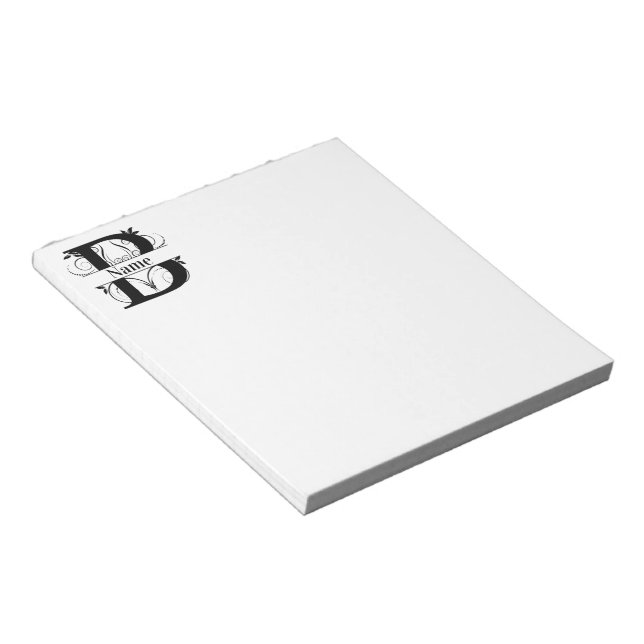 Bloco de notas inicial do Papel de carta Monograma (Inclinado)