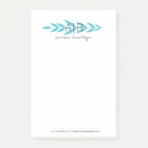 Bloco De Notas Inicial Floral Minimalista de Folha