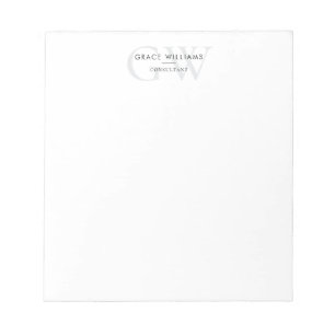 Bloco De Notas Inicial Monograma Minimalista Profissional