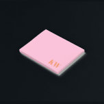 Bloco De Notas Inicial Personalizado Moderna de Rosa Laranja<br><div class="desc">Notas Adesivas Personalizadas com Inicial Monograma Moderna de Rosa Laranja</div>