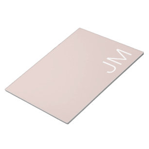Bloco De Notas Inicials Monogramadas Oversized Rosa Blush na Moda