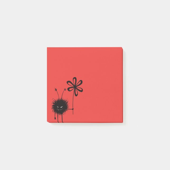 Bloco De Notas Inseto mau vermelho da flor (Frente)
