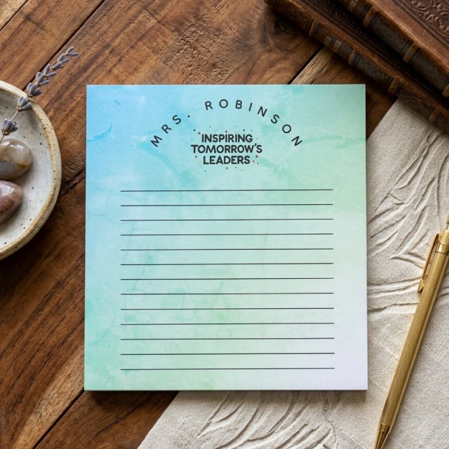 Bloco De Notas Inspirando Líderes do Amanhã - Nome Personalizado  (Criador carregado)