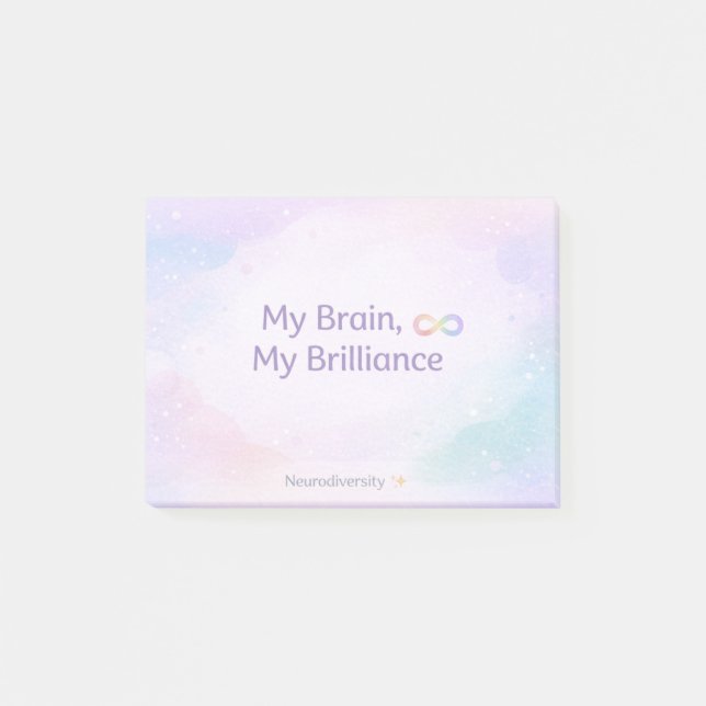 Bloco De Notas Inspiring Neurodivergent Affirmation Soft Pastel  (Frente)