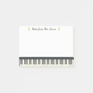 Bloco De Notas Instrumento Musical do Teclado Piano Dourado para 