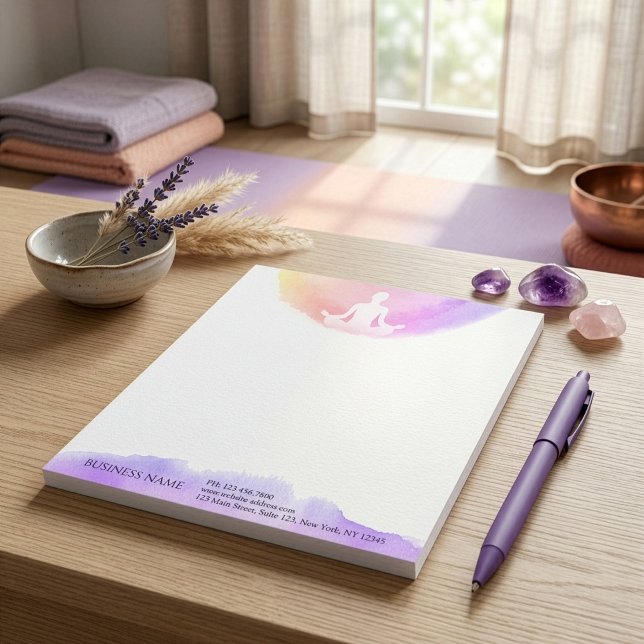Bloco De Notas Instrutor de Meditação em Estúdio de Yoga Pose Suk (Criador carregado)