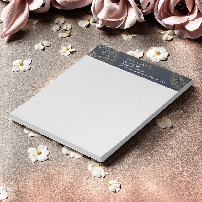 Bloco De Notas Instrutor de Meditação Yoga Dourado Mandala Marinh (Criador carregado)