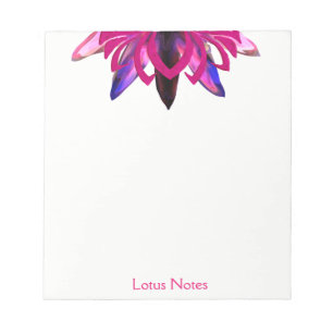 Bloco De Notas Instrutor de Yoga de Flor de Lótus Rosa Holístico 