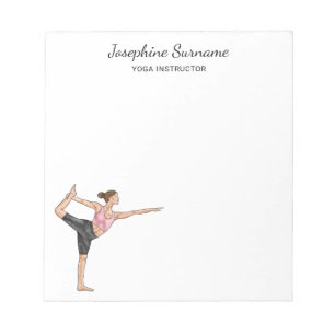 Bloco De Notas Instrutor de Yoga Professor de Dança Pose Personal