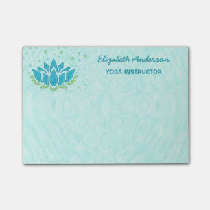 Bloco De Notas Instrutor Yoga  Meditação Zen Azul Lotus Flower