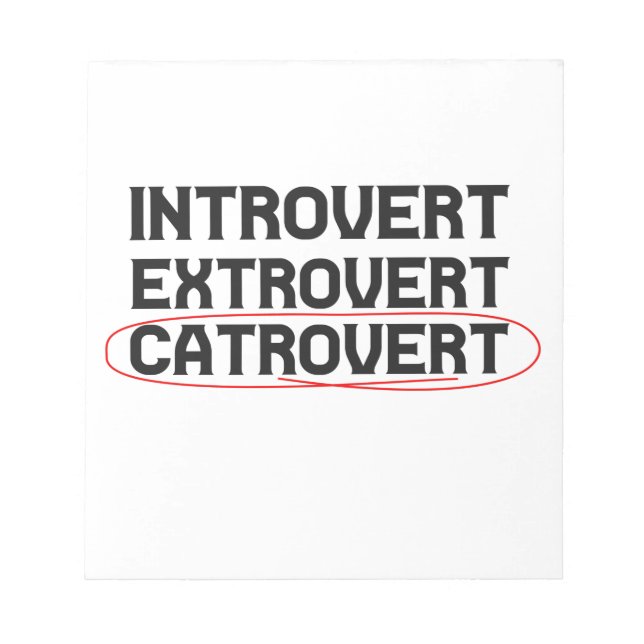 Bloco De Notas Introduzir o Extrovert Catrovert Funny (Frente)