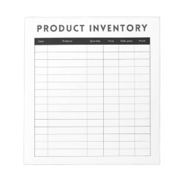 Bloco De Notas Inventário de produtos simples profissional para e