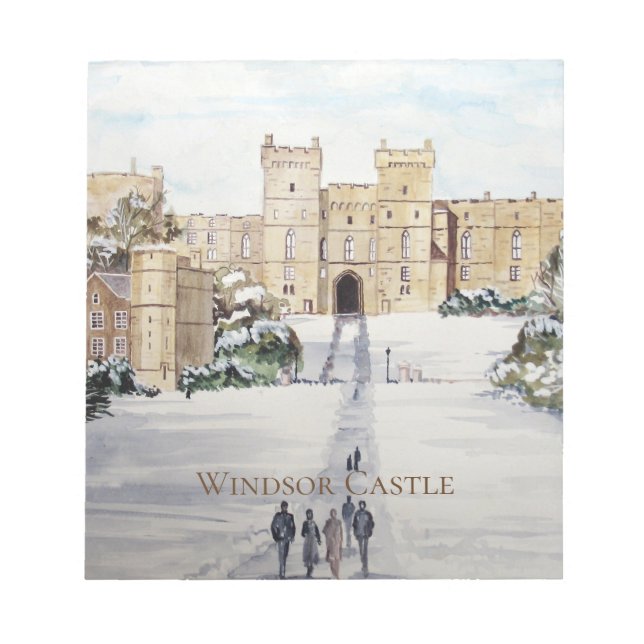 Bloco De Notas Inverno no Castelo de Windsor por Farida Greenfiel (Frente)