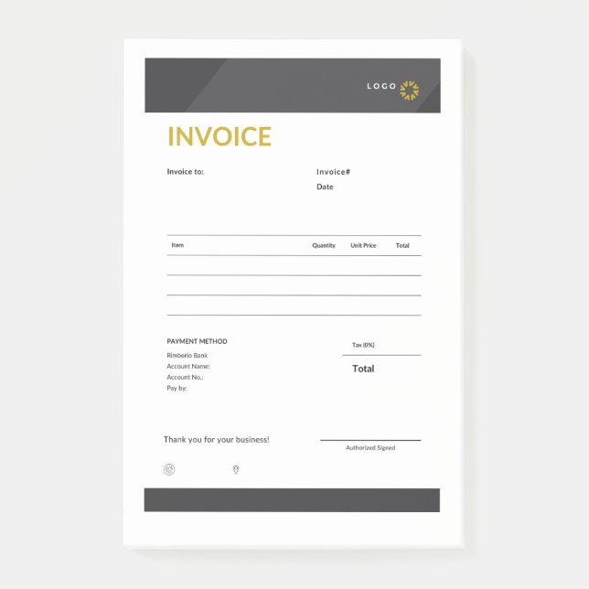 Bloco De Notas invoice (Frente)
