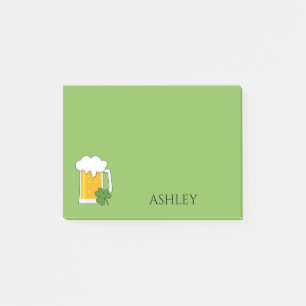 Bloco De Notas Irish Beer Mug com Shamrock Clover Personalizar