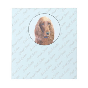 Bloco De Notas Irish Setter Painting - Bela Arte Original De Cach