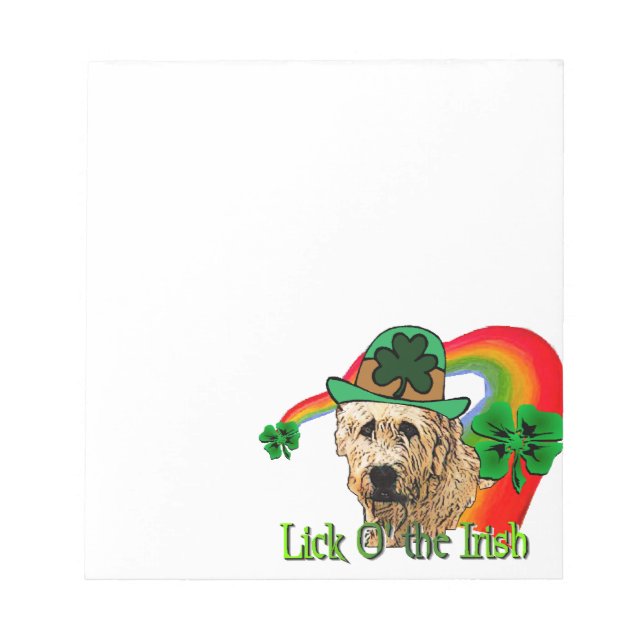 Bloco De Notas Irish Wolfhound St Patricks (Frente)