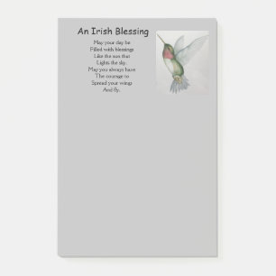 Bloco De Notas Irlandês Bendito Inspiração de coragem Hummingb