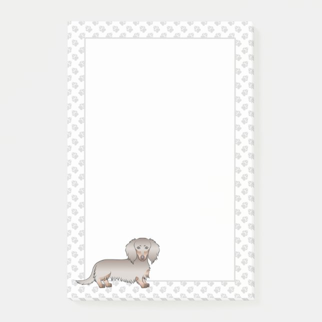 Bloco De Notas Isabella E Tan Cachorro Dachshund De Pelo Longo &  (Frente)
