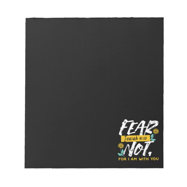 Bloco De Notas Isaiah 41:10 - Medo não-Bíblia inspiracional Verse (Frente)