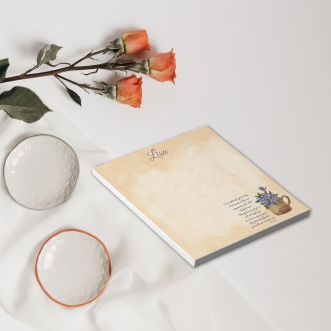 Bloco De Notas Isaiah 49:15-16 Esqueça-Me Não Floral (Criador carregado)