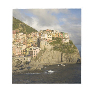Bloco De Notas Itália, Cinque Terre, Manarola. Vila no penhasco.