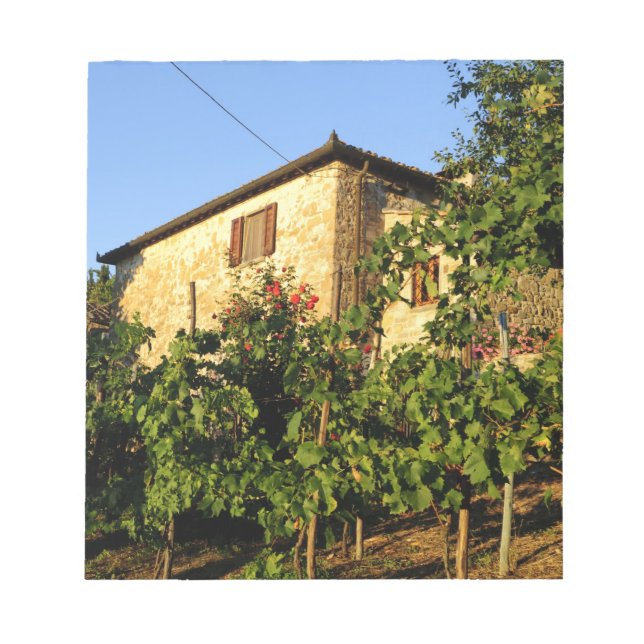 Bloco De Notas Itália, Toscana, Greve. Cenas de vinho no final do (Frente)