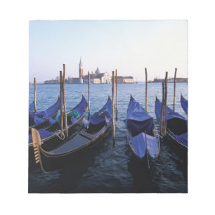 Bloco De Notas Itália, Veneto, Veneza, Fileira de Gôndolas e San