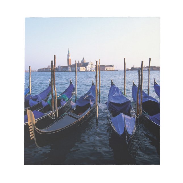 Bloco De Notas Itália, Veneto, Veneza, Fileira de Gôndolas e San (Frente)
