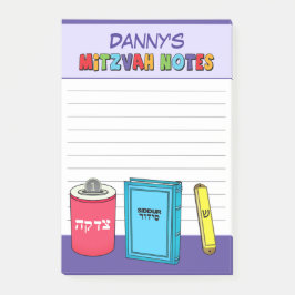 Bloco De Notas Itens de Mitzvah Personalizados - Roxo