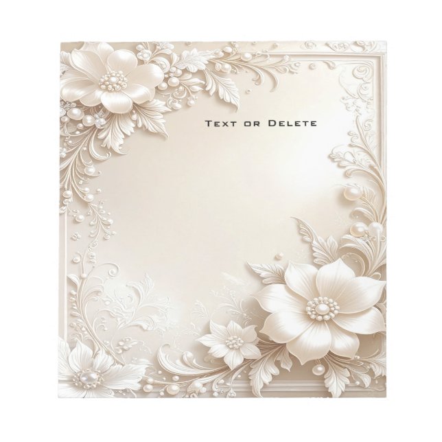Bloco De Notas Ivory Flowers Notepad (Frente)