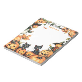 Bloco De Notas Jack o Lanterna, Gatos Negros e Espantalho Hallowe