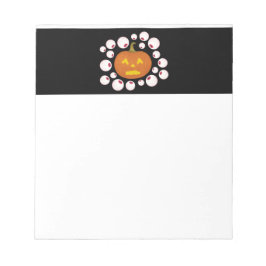 Bloco De Notas Jack-o-Lanterna Pumpkin e Olhais na Escuridão