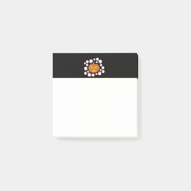 Bloco De Notas Jack-o-Lanterna Pumpkin e Olhais na Escuridão (Frente)