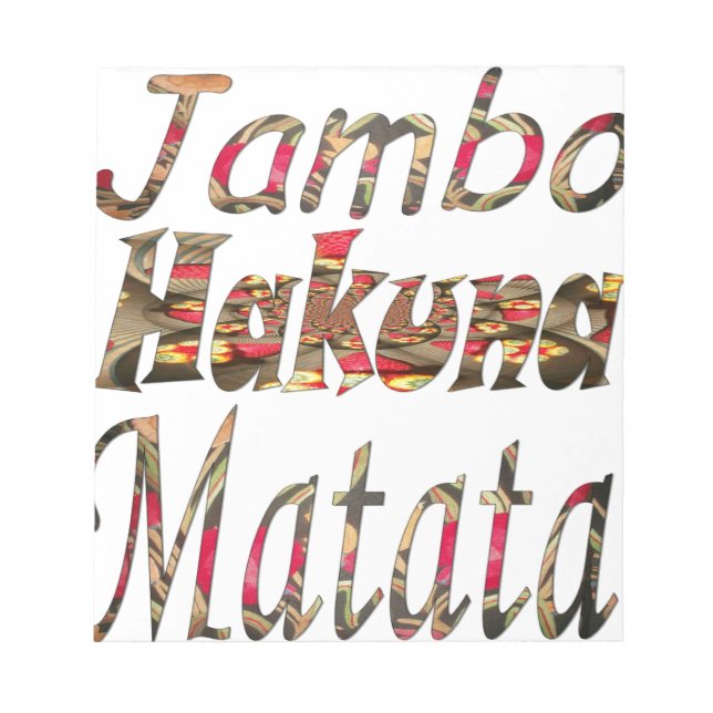 Bloco De Notas Jambo Hakuna Matata African Vintage Art Impressão (Frente)