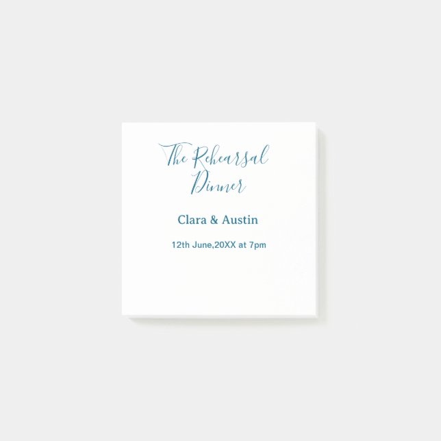 Bloco De Notas jantar de ensaio na noite anterior simples mínimo  (Frente)