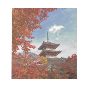 Bloco De Notas Japão, Quioto, Pagode em cores de outono
