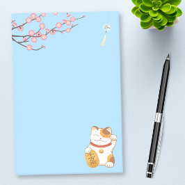 Bloco De Notas japonês Lucky Calico Cat, Maneki Neko