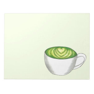 Bloco De Notas Japonês Matcha Green Tea Latte Teacup Foodie