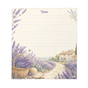 Bloco De Notas Jardim da Casa de Campo com Lavanda da Provença